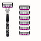 🪒🔥 50% RABATT! Rakset med 6 blad och metallhandtag – Smidig rakning utan krångel✨