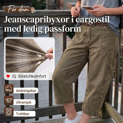 60 %  RABATT🔥Avslappnade, lediga capribyxor i cargostil✨